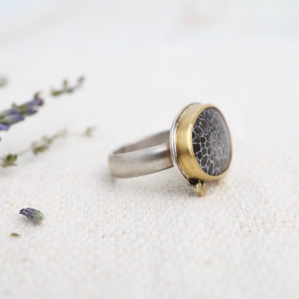 
                  
                    RNG-22K One of a Kind Brizoan Coral Fossil Ring
                  
                