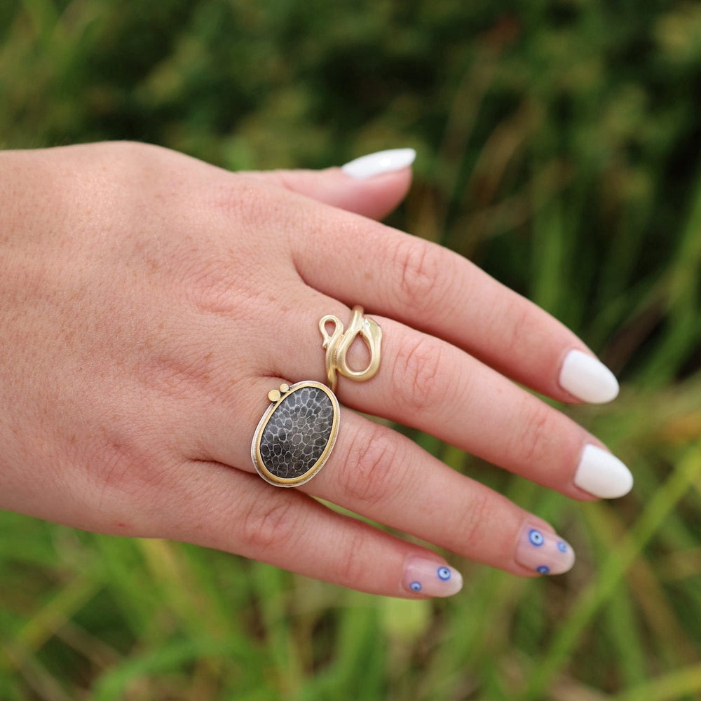 
                  
                    RNG-22K One of a Kind Brizoan Coral Fossil Ring
                  
                