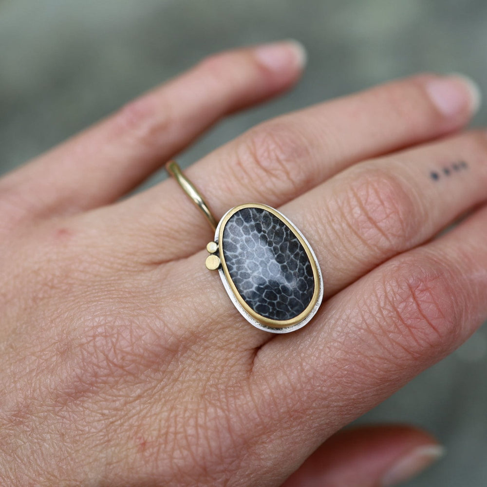 
                  
                    RNG-22K One of a Kind Brizoan Coral Fossil Ring
                  
                