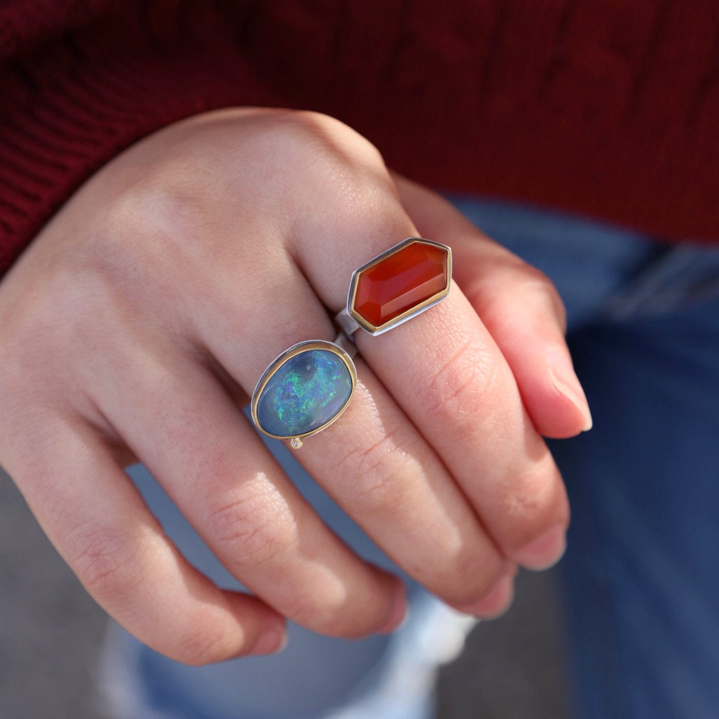 RNG-22K Organic Opal Ring