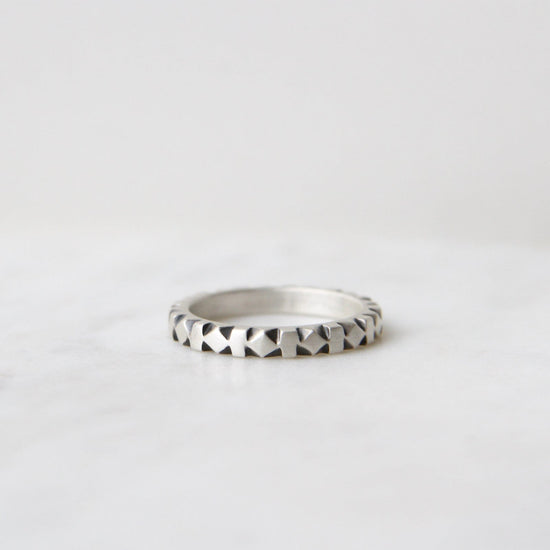 RNG 2mm Hand Carved Sterling Silver Band