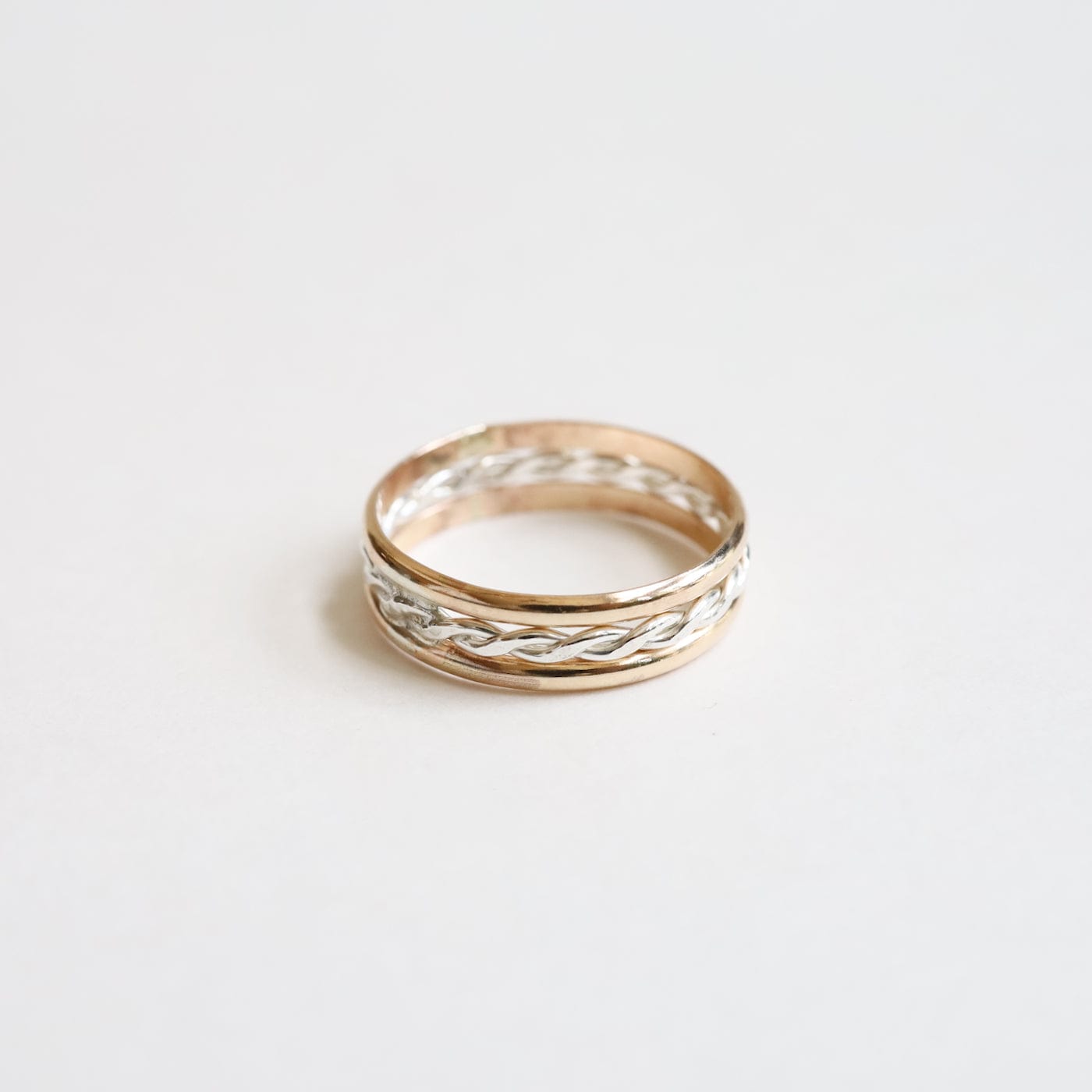 RNG 3 Band Stacked Ring - Gold Filled with Silver Twist
