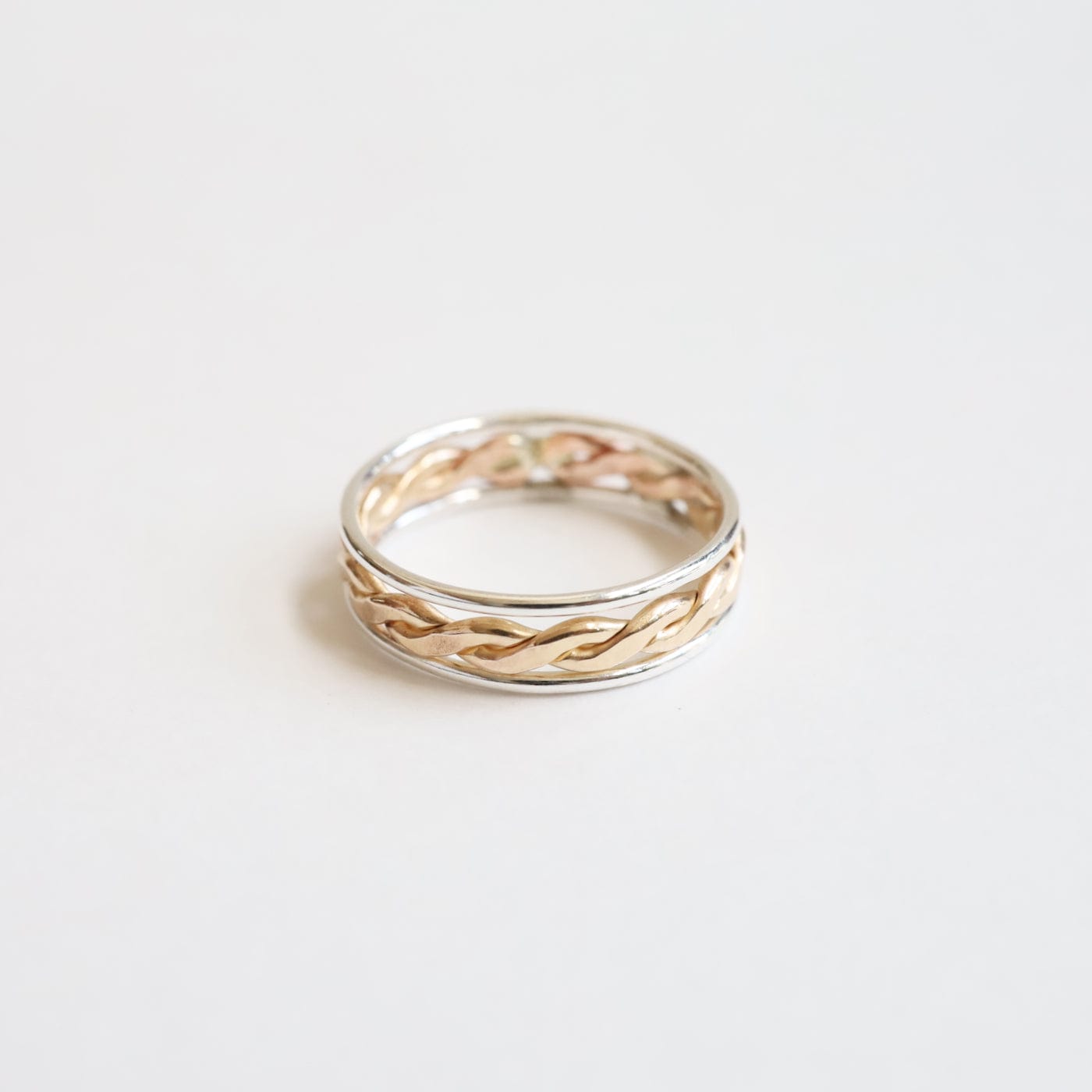 RNG 3 Band Stacked Ring - Sterling Silver with Gold Filled Big Twist