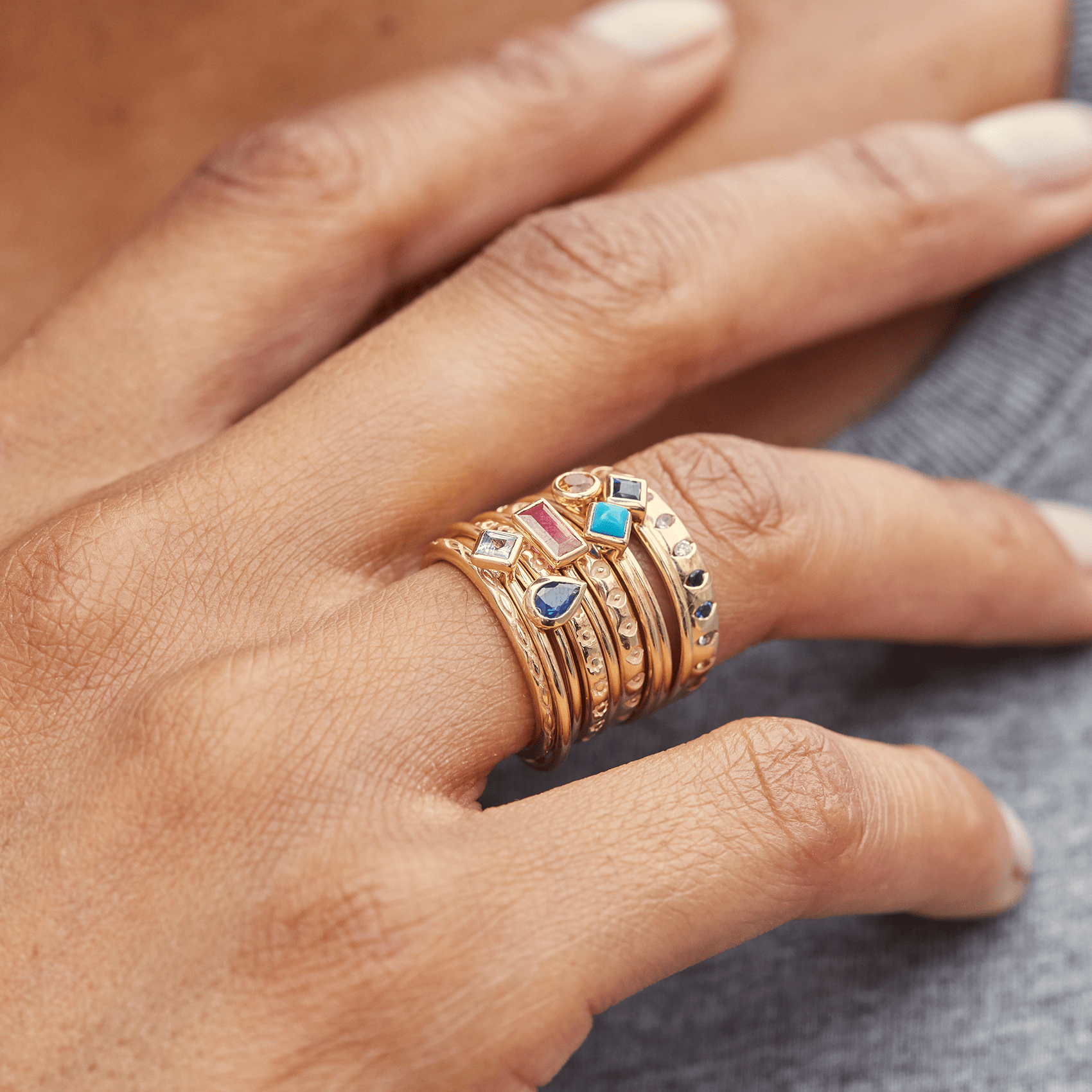 Stack aquamarine ring deals