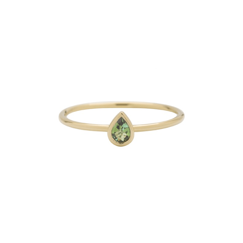 
                      
                        RNG-9K Green Tourmaline Stacking Ring - Pear Cut
                      
                    