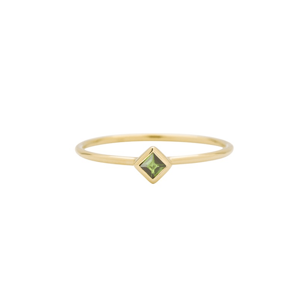 
                      
                        RNG-9K Green Tourmaline Stacking Ring - Princess Cut
                      
                    