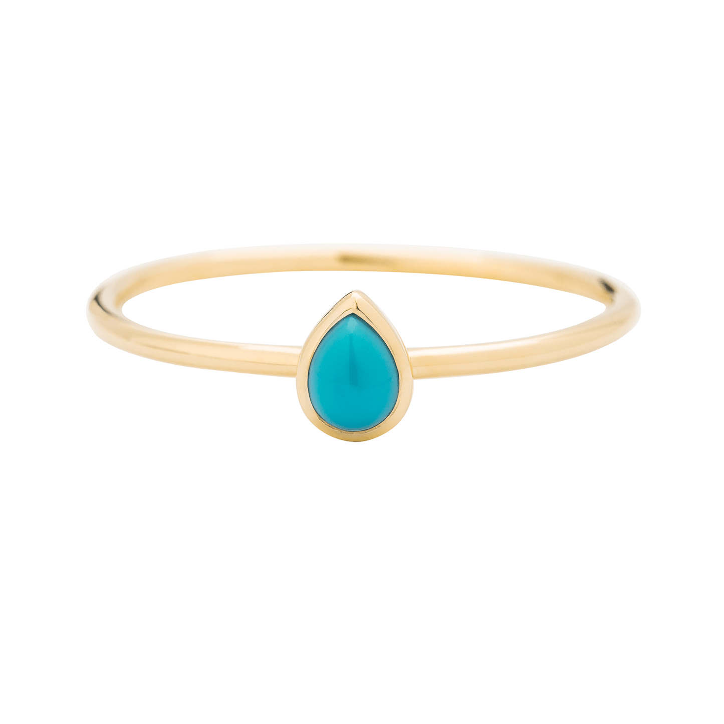 Load image into Gallery viewer, RNG-9K Turquoise Stacking Ring - Pear Cut
