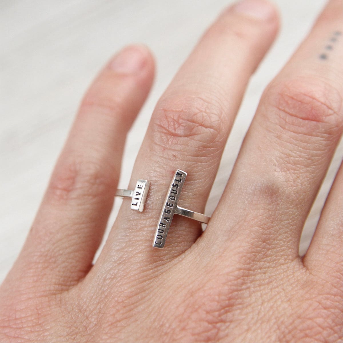 RNG Adjustable Ring - "Live Courageously"