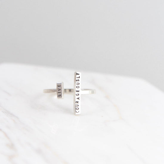RNG Adjustable Ring - "Live Courageously"