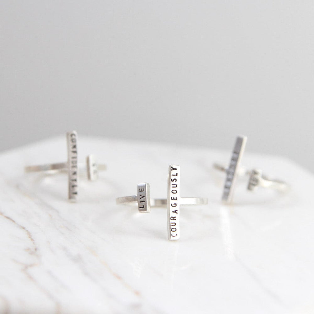 
                      
                        RNG Adjustable Ring - "Live Courageously"
                      
                    