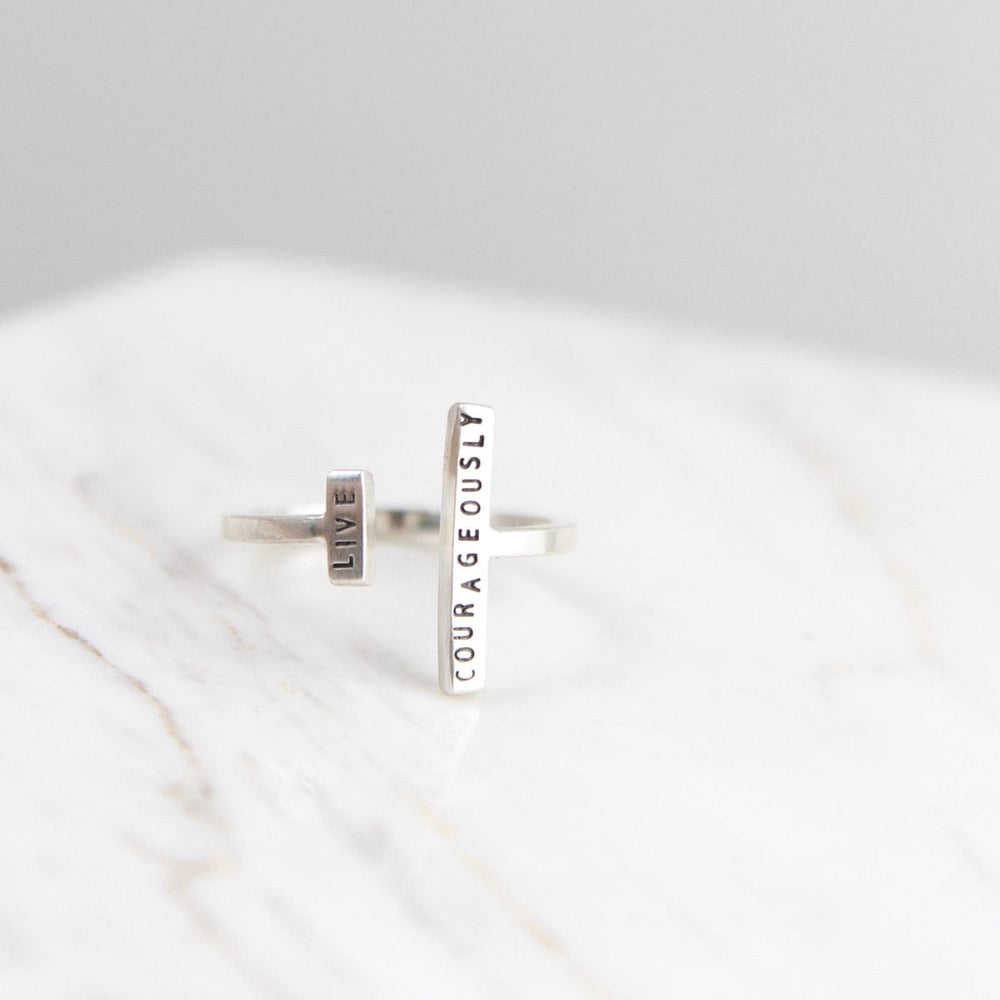 
                      
                        RNG Adjustable Ring - "Live Courageously"
                      
                    