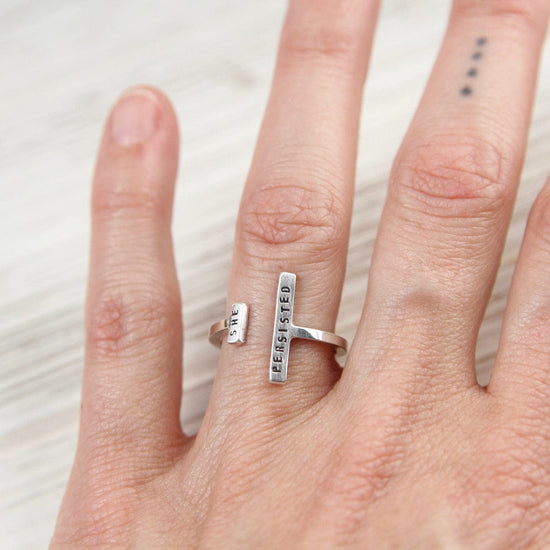 RNG Adjustable Ring - "She Persisted"