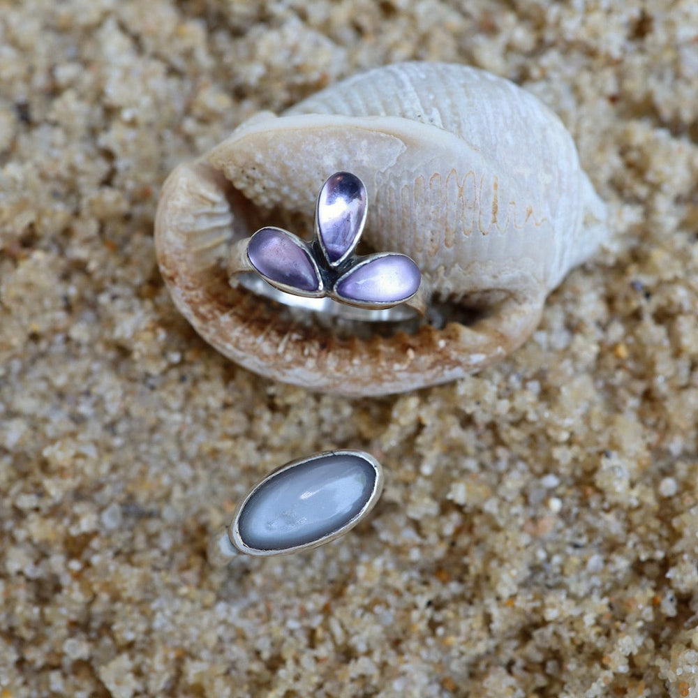 
                      
                        RNG Amethyst Glowing Lotus Blossom Ring  - Sterling Silver
                      
                    