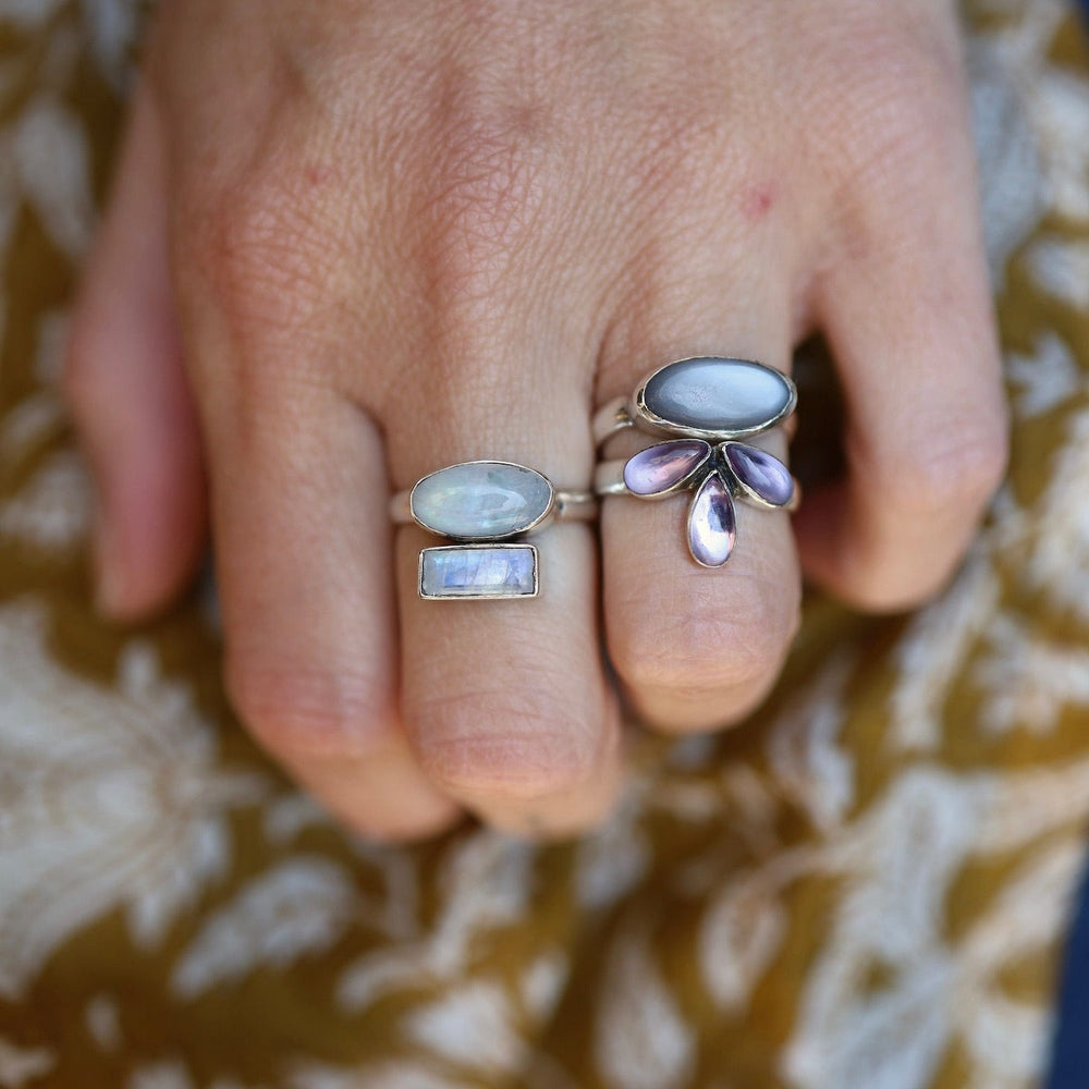 
                      
                        RNG Amethyst Glowing Lotus Blossom Ring  - Sterling Silver
                      
                    