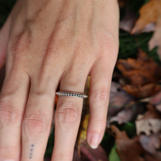 RNG Beaded Sterling Silver Stacking Ring