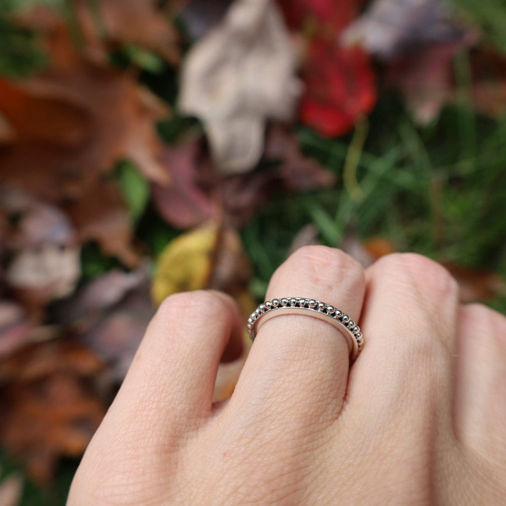 
                  
                    RNG Beaded Sterling Silver Stacking Ring
                  
                