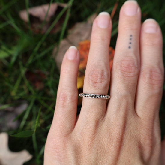 RNG Beaded Sterling Silver Stacking Ring