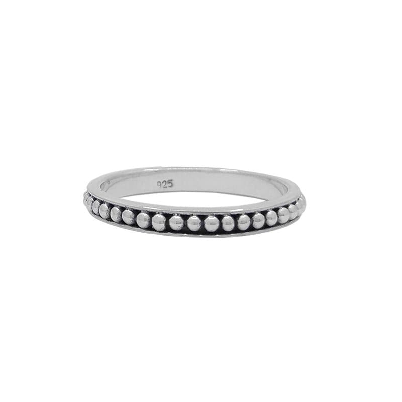 RNG Beaded Sterling Silver Stacking Ring