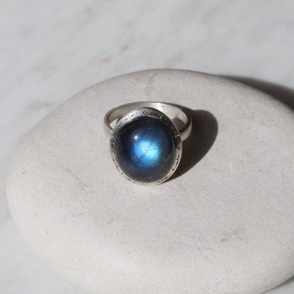 
                      
                        RNG Bezel Set Labradorite Ring
                      
                    