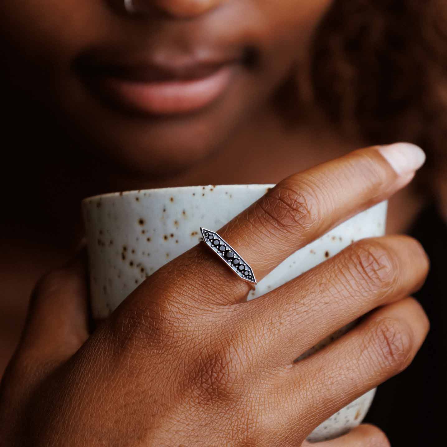 RNG Black Crystal Stacking Ring