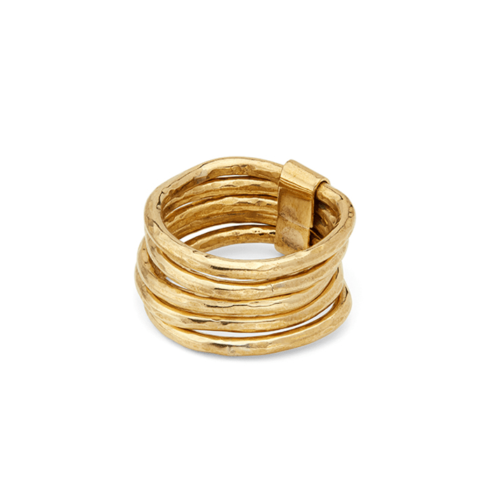 RNG-BRASS Nyundo Stacking Rings - Gold Plated Brass