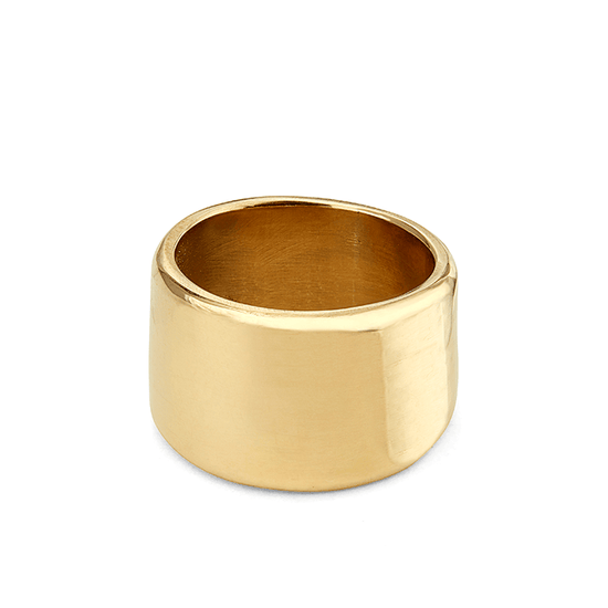 Load image into Gallery viewer, RNG-BRASS Ripple Band Rings - Gold Plated Brass
