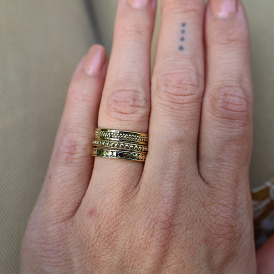 RNG-BRASS Solid Brass Dot Stacking Ring