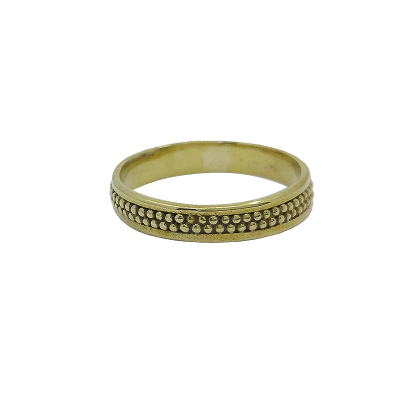 RNG-BRASS Solid Brass Stacking Ring with Double Granulation