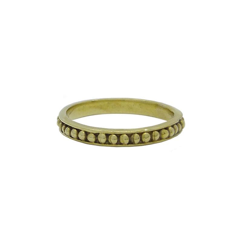 RNG-BRASS Solid Brass Stacking Ring with Round Granulation