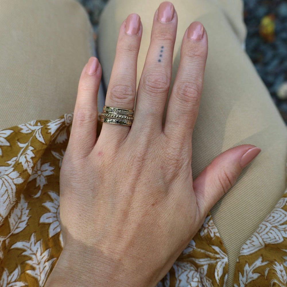 
                      
                        RNG-BRASS Solid Brass Stacking Ring with Round Granulation
                      
                    