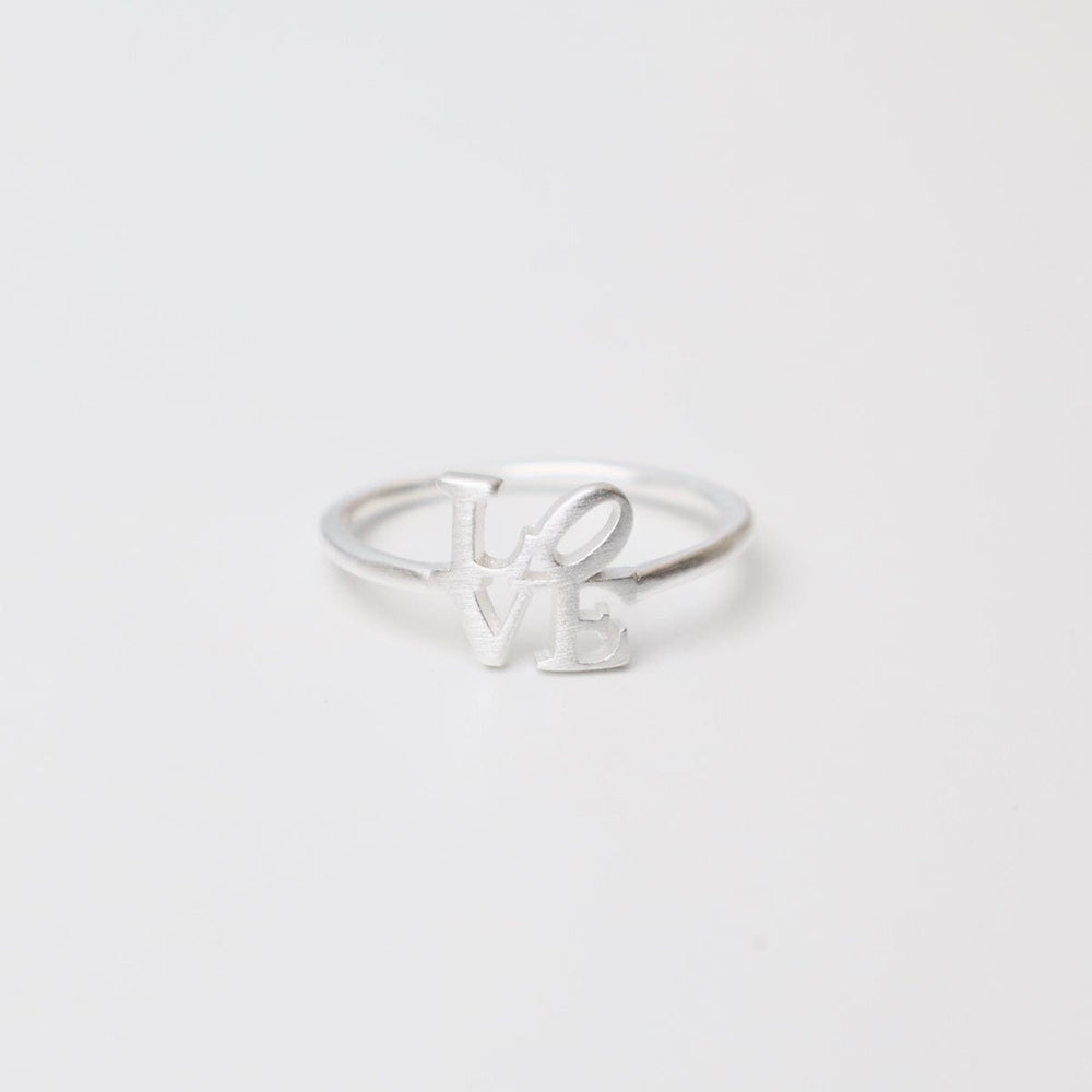 
                      
                        RNG Brushed Sterling Silver Mini LOVE Ring
                      
                    