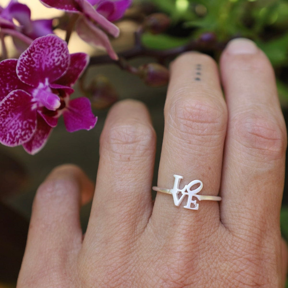 
                      
                        RNG Brushed Sterling Silver Mini LOVE Ring
                      
                    