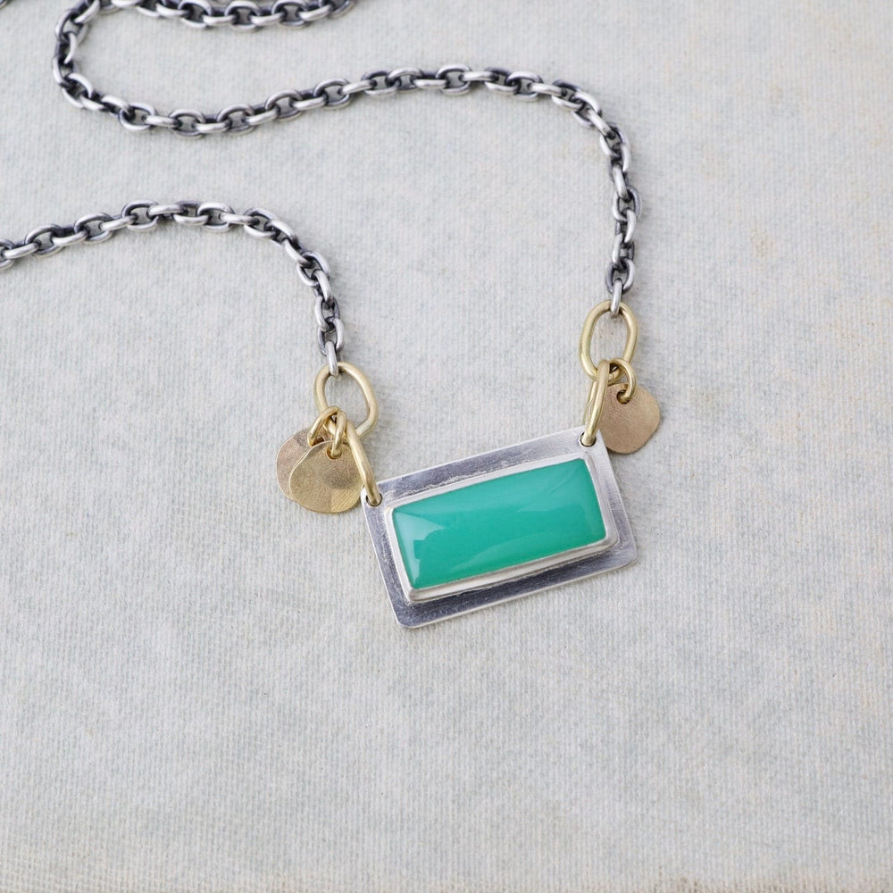 
                      
                        RNG Chrysoprase Gold Sequin Necklace - One of a Kind
                      
                    