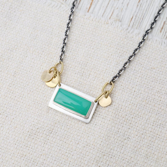 RNG Chrysoprase Gold Sequin Necklace - One of a Kind