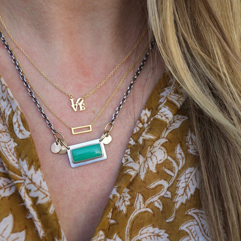 
                      
                        RNG Chrysoprase Gold Sequin Necklace - One of a Kind
                      
                    