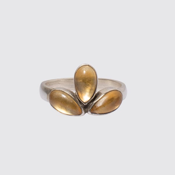 RNG Citrine Glowing Lotus Blossom Ring  - Sterling Silver