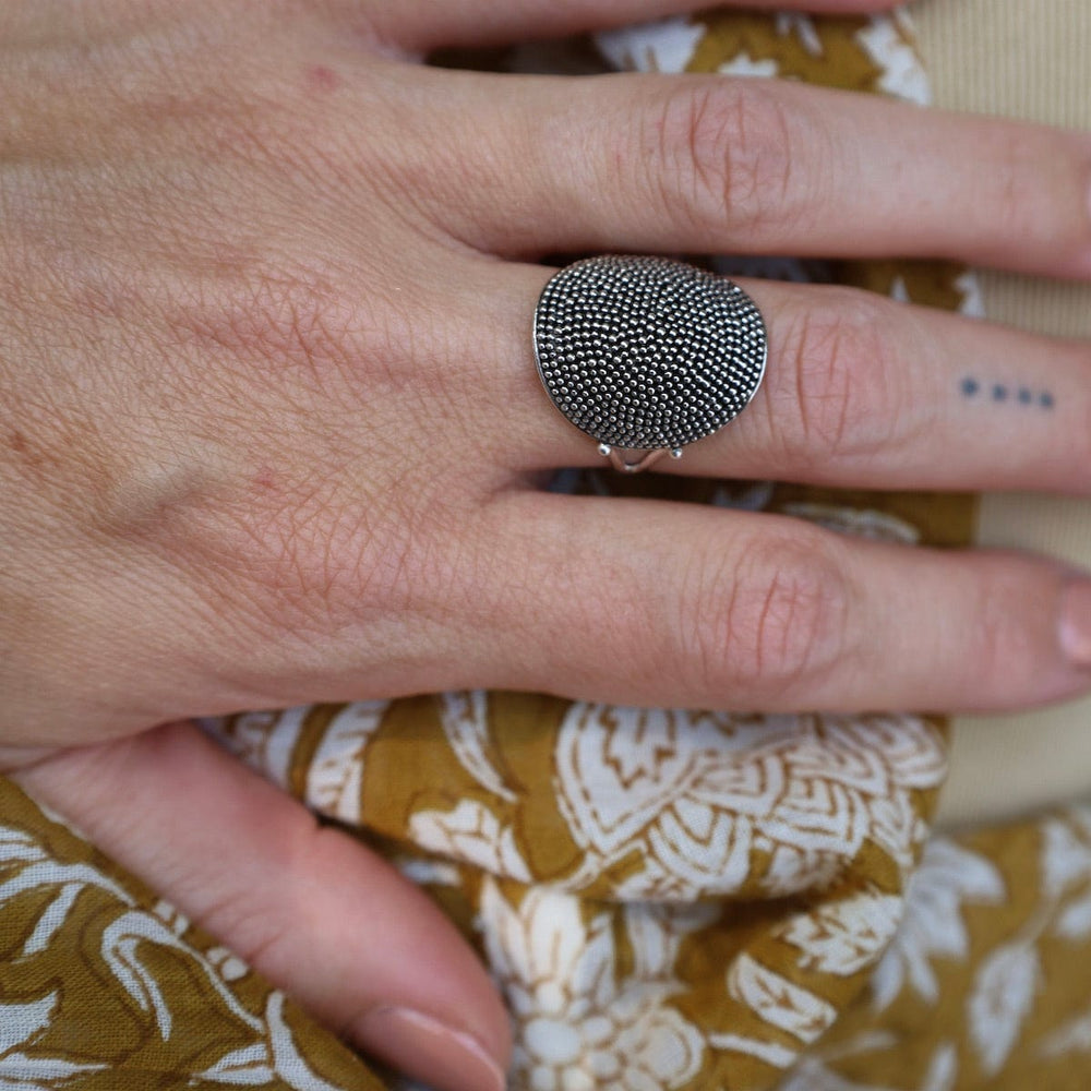 
                      
                        RNG Curved Sterling Silver Granulation Ring
                      
                    