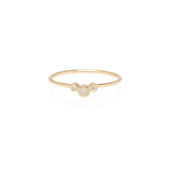 Load image into Gallery viewer, RNG-DIA 14K GOLD SMALL CURVED 3 GRADATED DIAMOND BEZEL RIN
