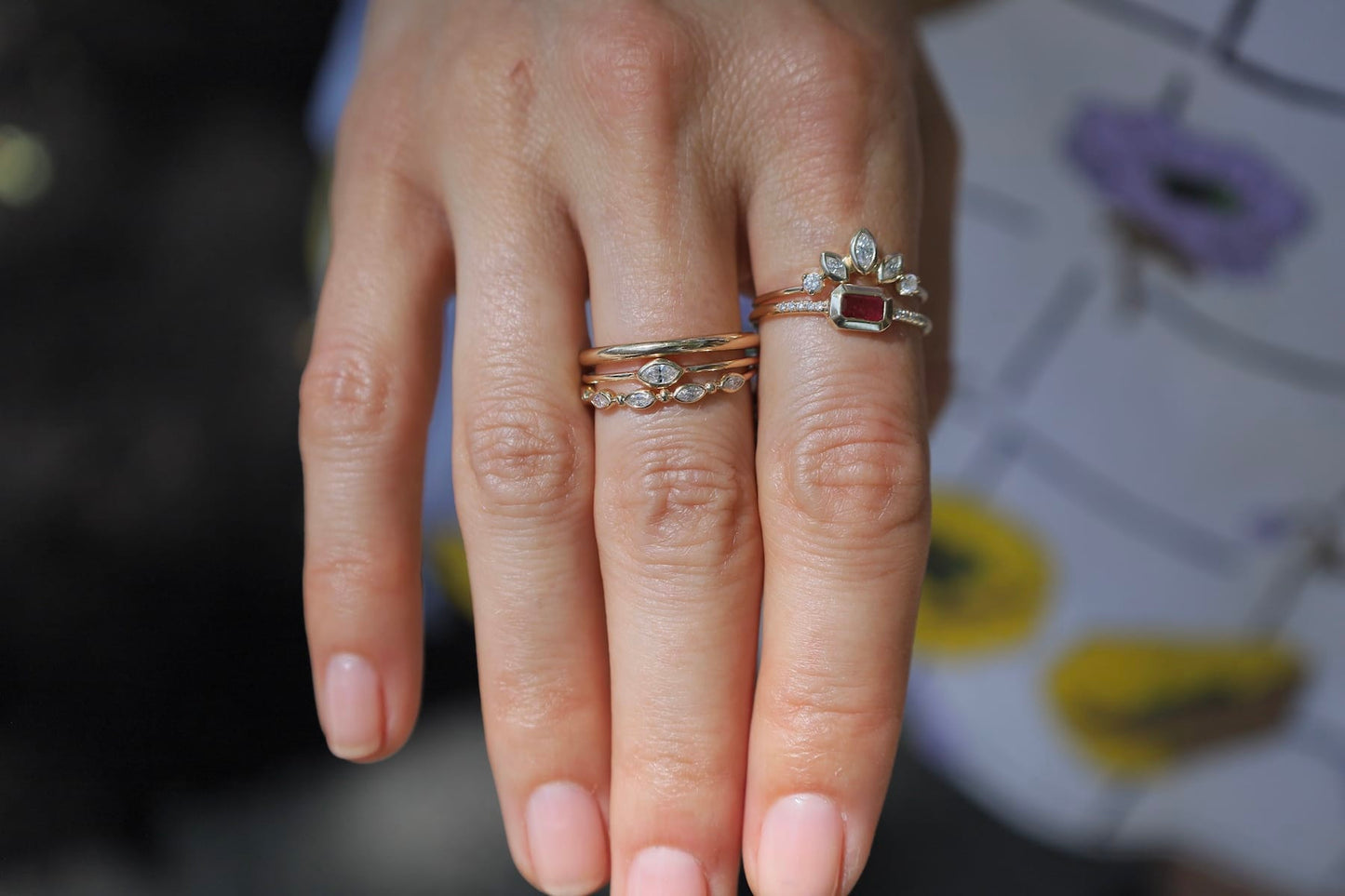 RNG-DIA 14k Small Marquise Diamond Ring