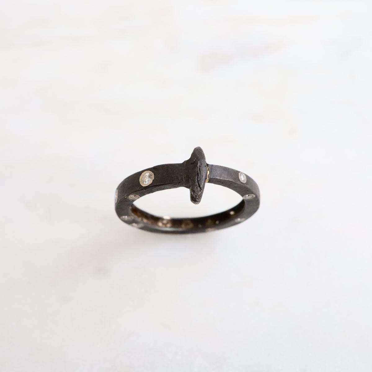 RNG-DIA Pat Flynn Iron Diamond Sprinkle Nail Ring