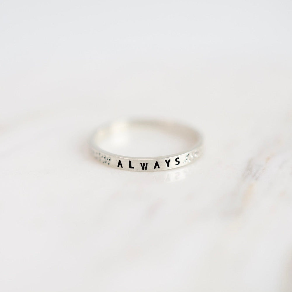 RNG Diamond Dusted Accented Narrow Remembrance Inspiring - Always