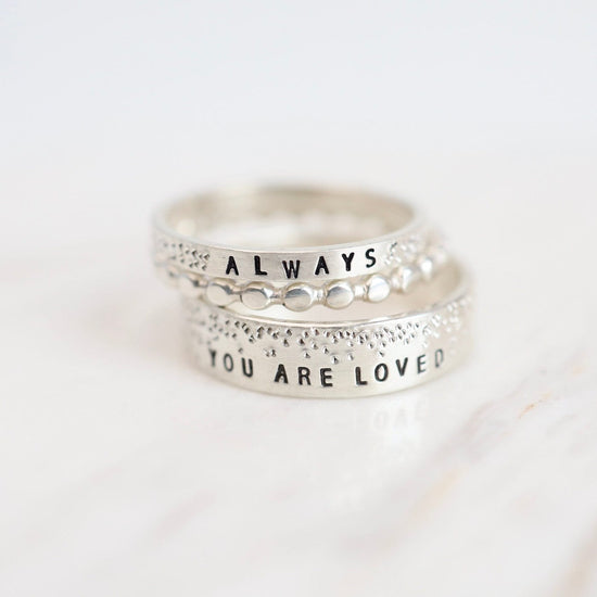 RNG Diamond Dusted Accented Narrow Remembrance Inspiring - Always