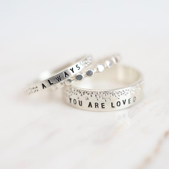RNG Diamond Dusted Accented Narrow Remembrance Inspiring - Always