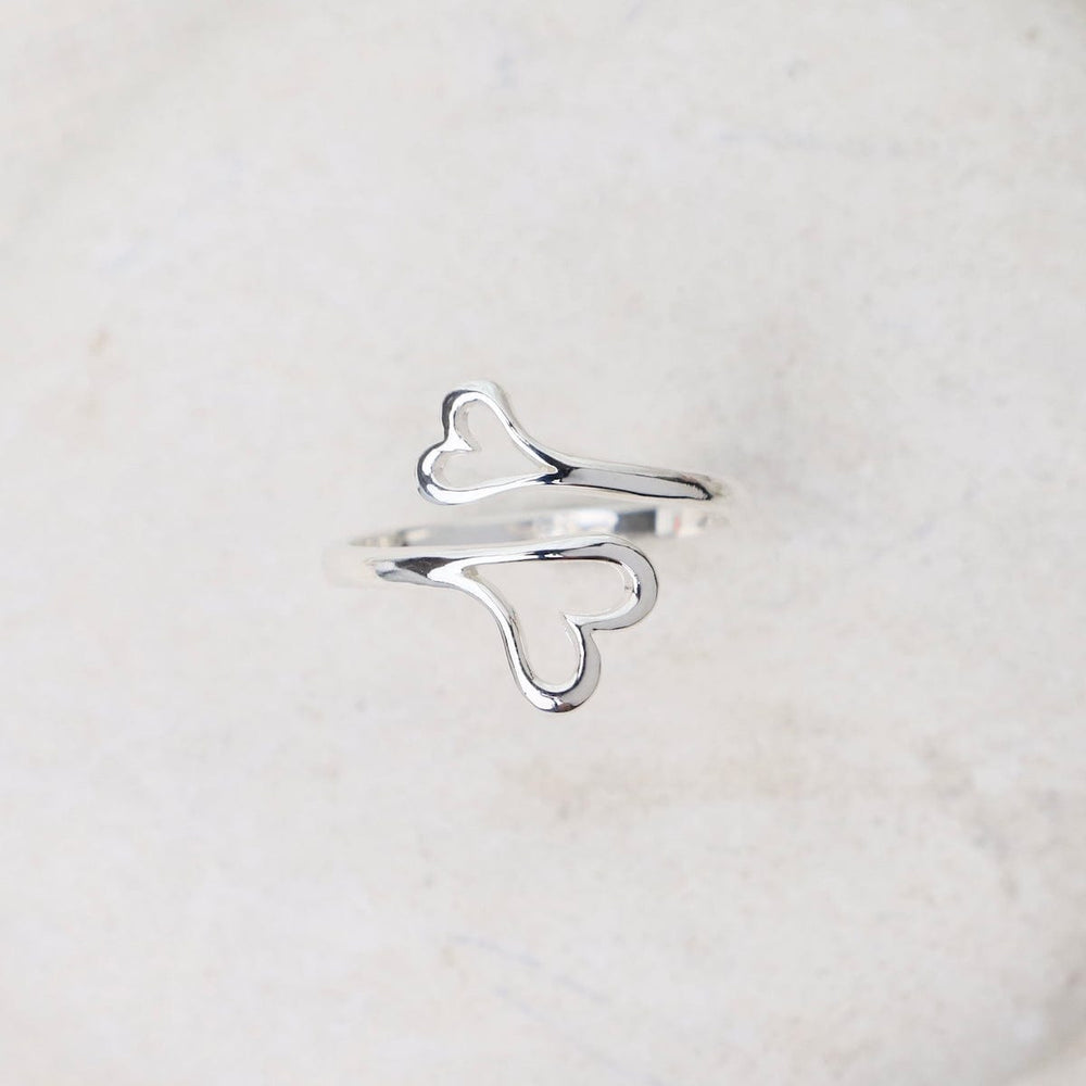 RNG Double Heart Adjustable Ring