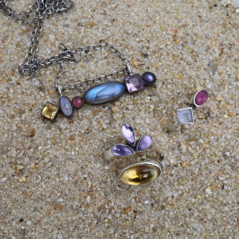 
                      
                        RNG Double Stone Stacking Ring - Pink Tourmaline & Moonstone
                      
                    