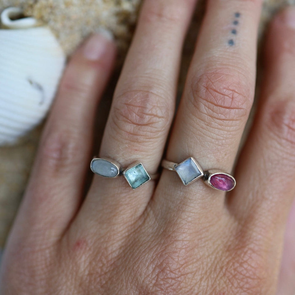 
                      
                        RNG Double Stone Stacking Ring - Pink Tourmaline & Moonstone
                      
                    