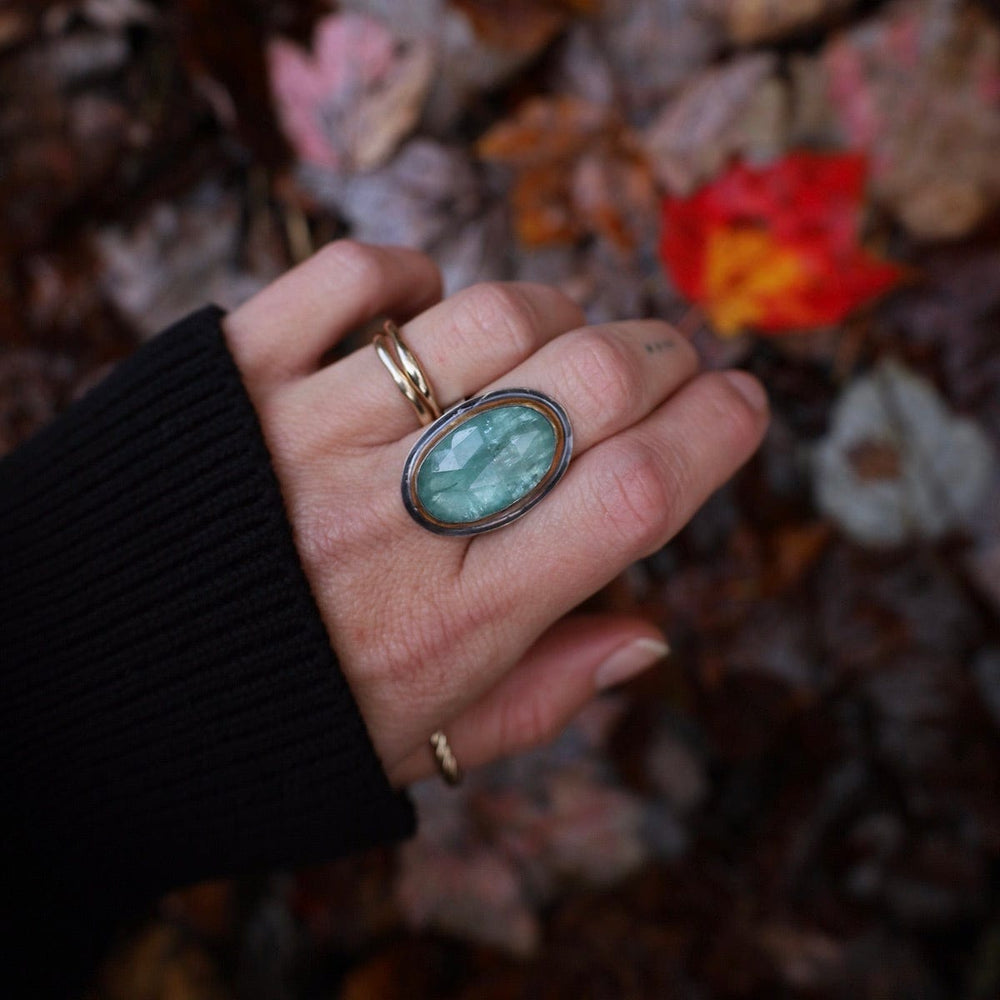 RNG Extra Large Crescent Rim Ring in Sky Blue Kyanite