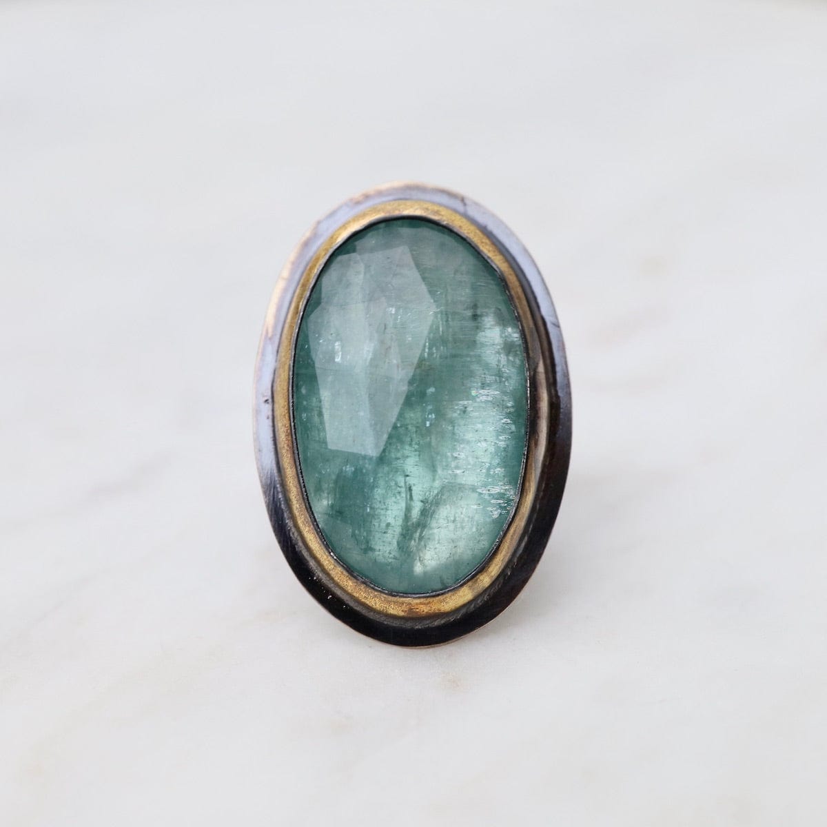 RNG Extra Large Crescent Rim Ring in Sky Blue Kyanite