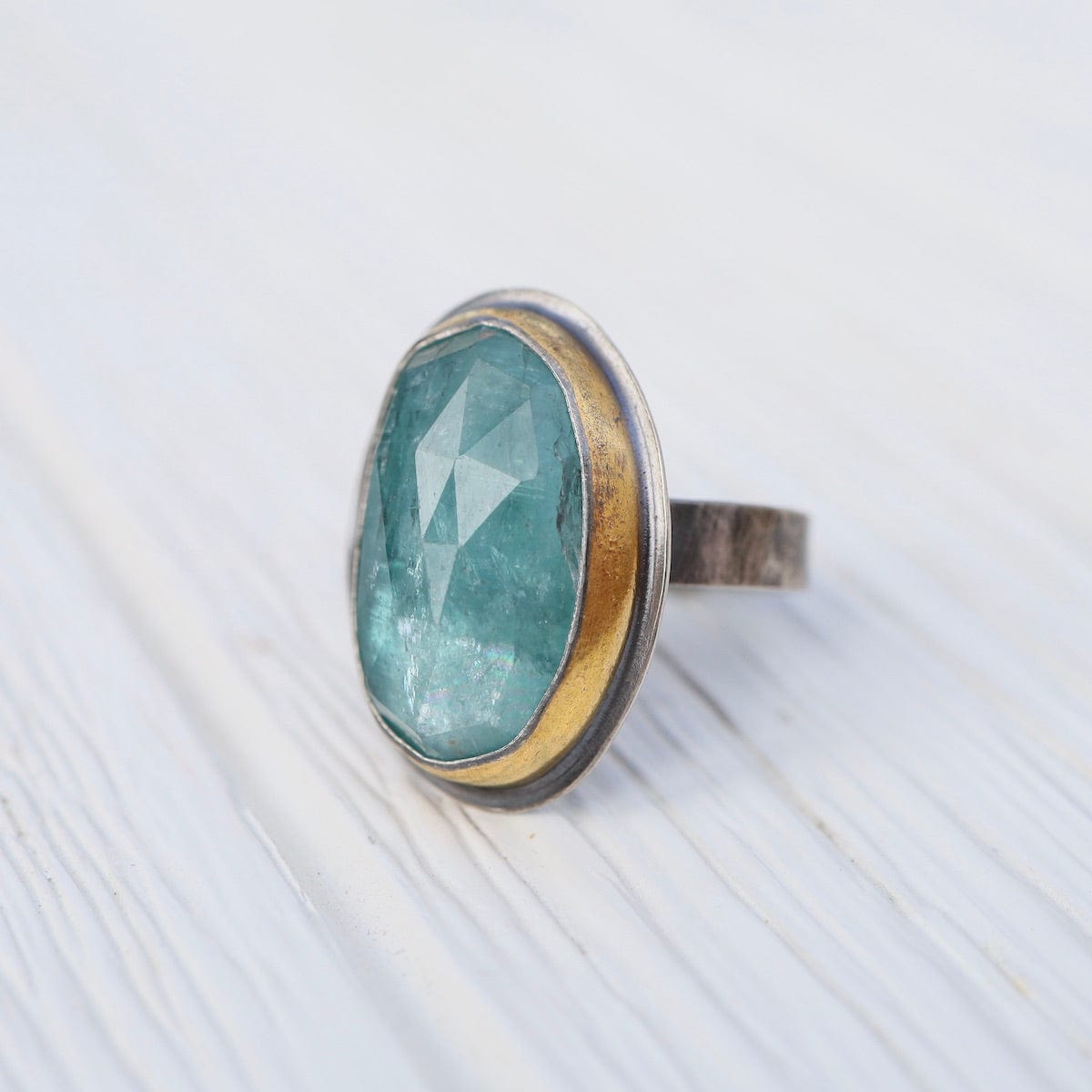RNG Extra Large Crescent Rim Ring - Sky Blue Kyanite