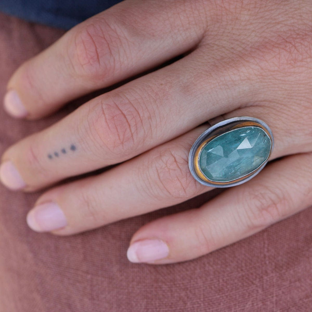 
                      
                        RNG Extra Large Crescent Rim Ring - Sky Blue Kyanite
                      
                    